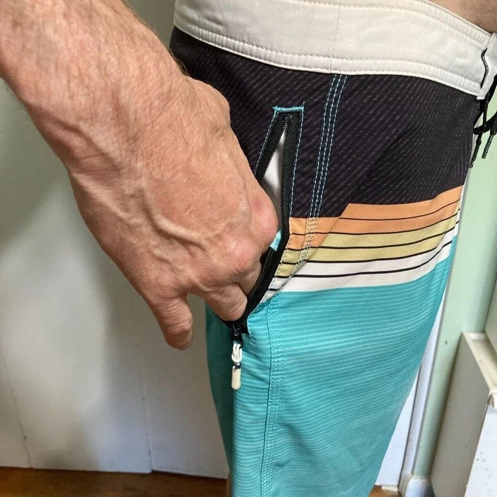 RIP CURL Standard Mirage Setters Boardshorts Striped Shorts Trunks Mens Small